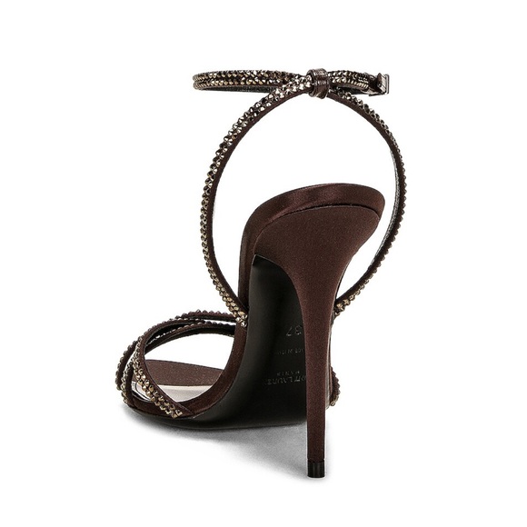 NWOT Saint Laurent Ava sandals in crepe satin with rhinestones - Picture 6 of 13